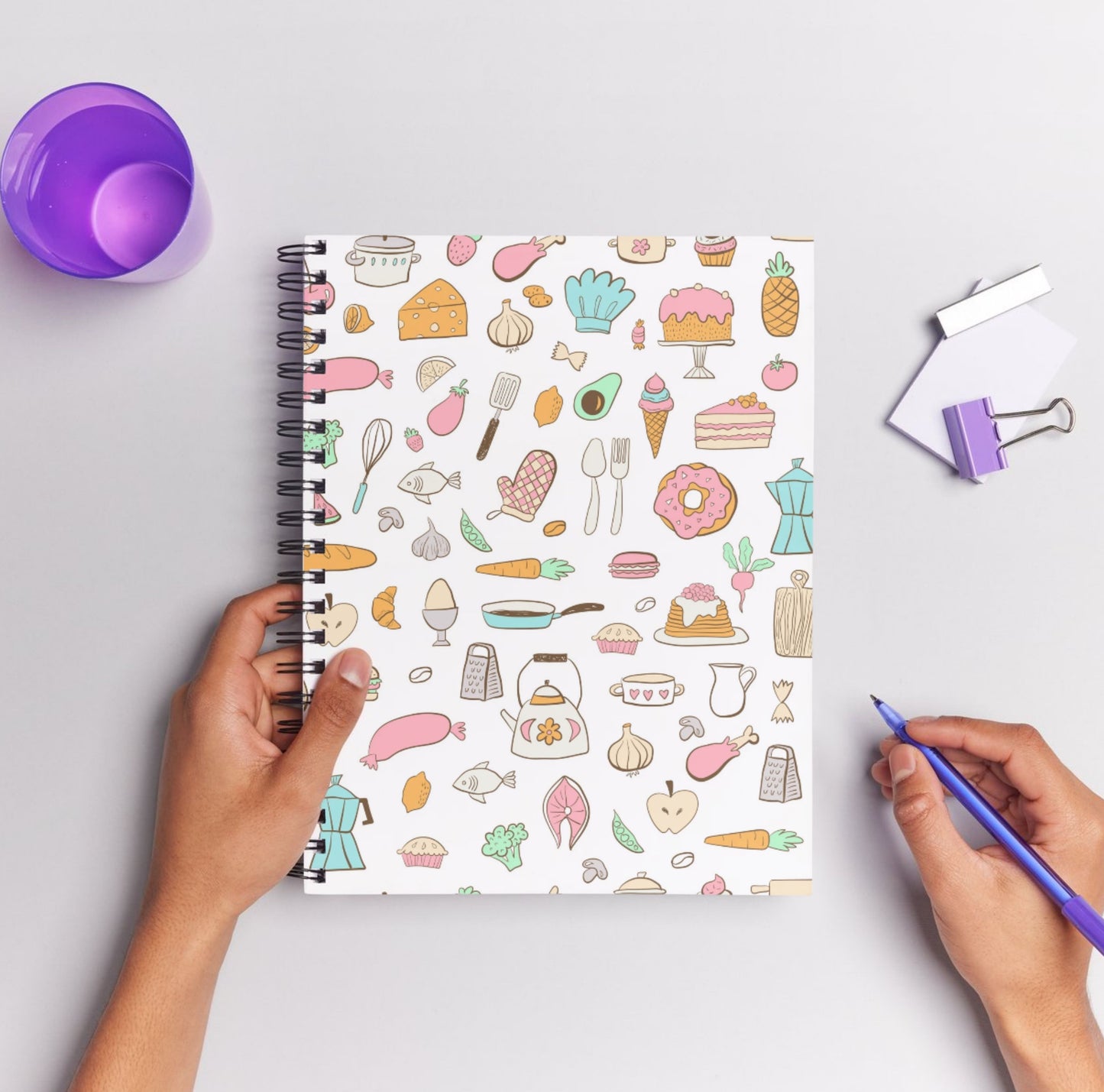 Cute Baking Doodle Print 50 Pages Notebook
