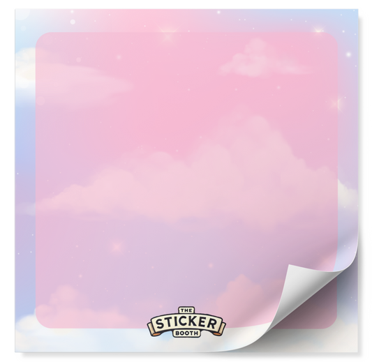 Blue and Pink Sky Memo Pad 50 Pages