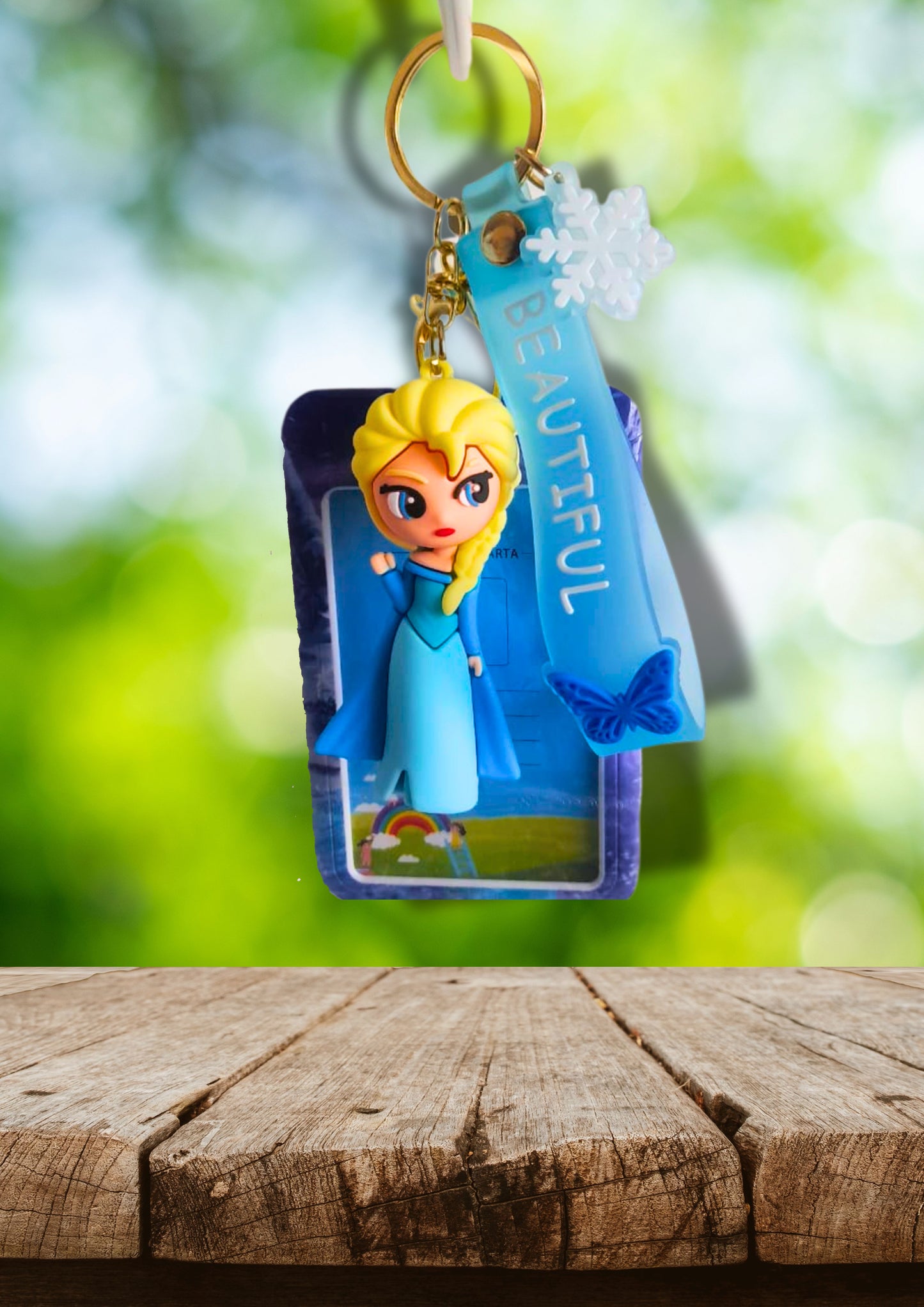 Elsa Keychain with Removable Name Tag