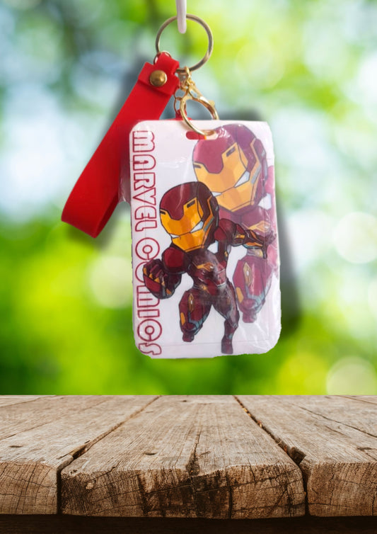 Iron Man Keychain with Removable Name Tag Card