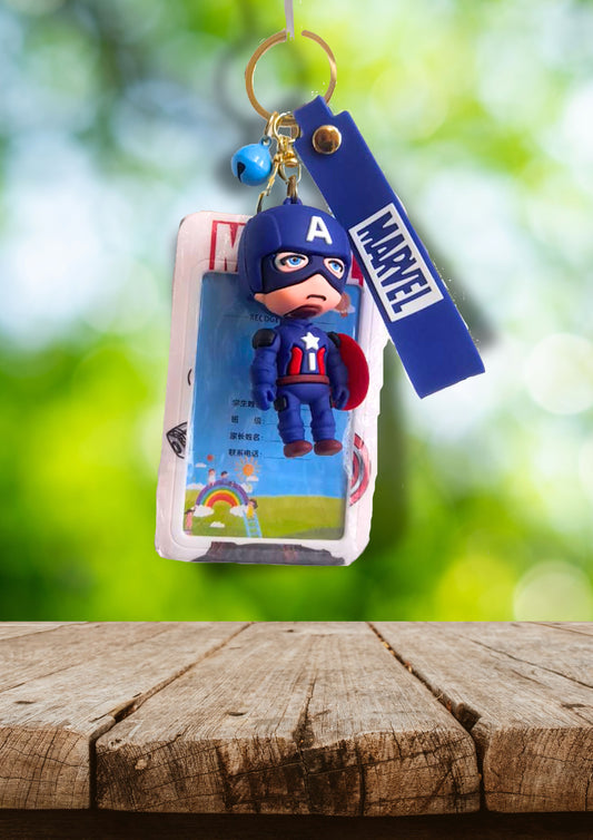 Captain America Keychain with Removable Name Tag