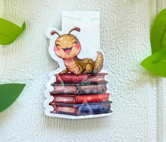 Bookworm Holographic Magnetic Bookmark