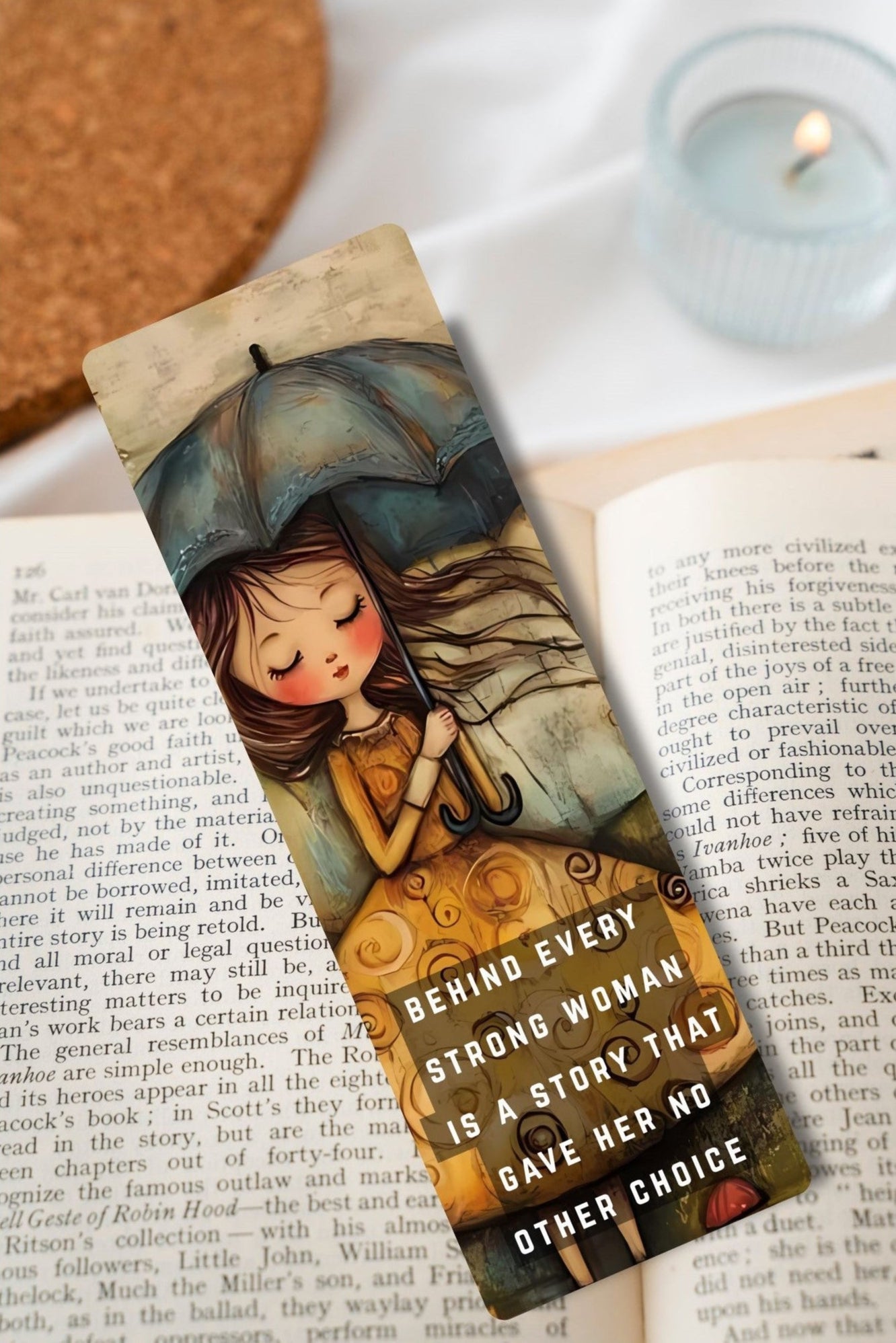 Strong Woman Long Bookmark 2×6"