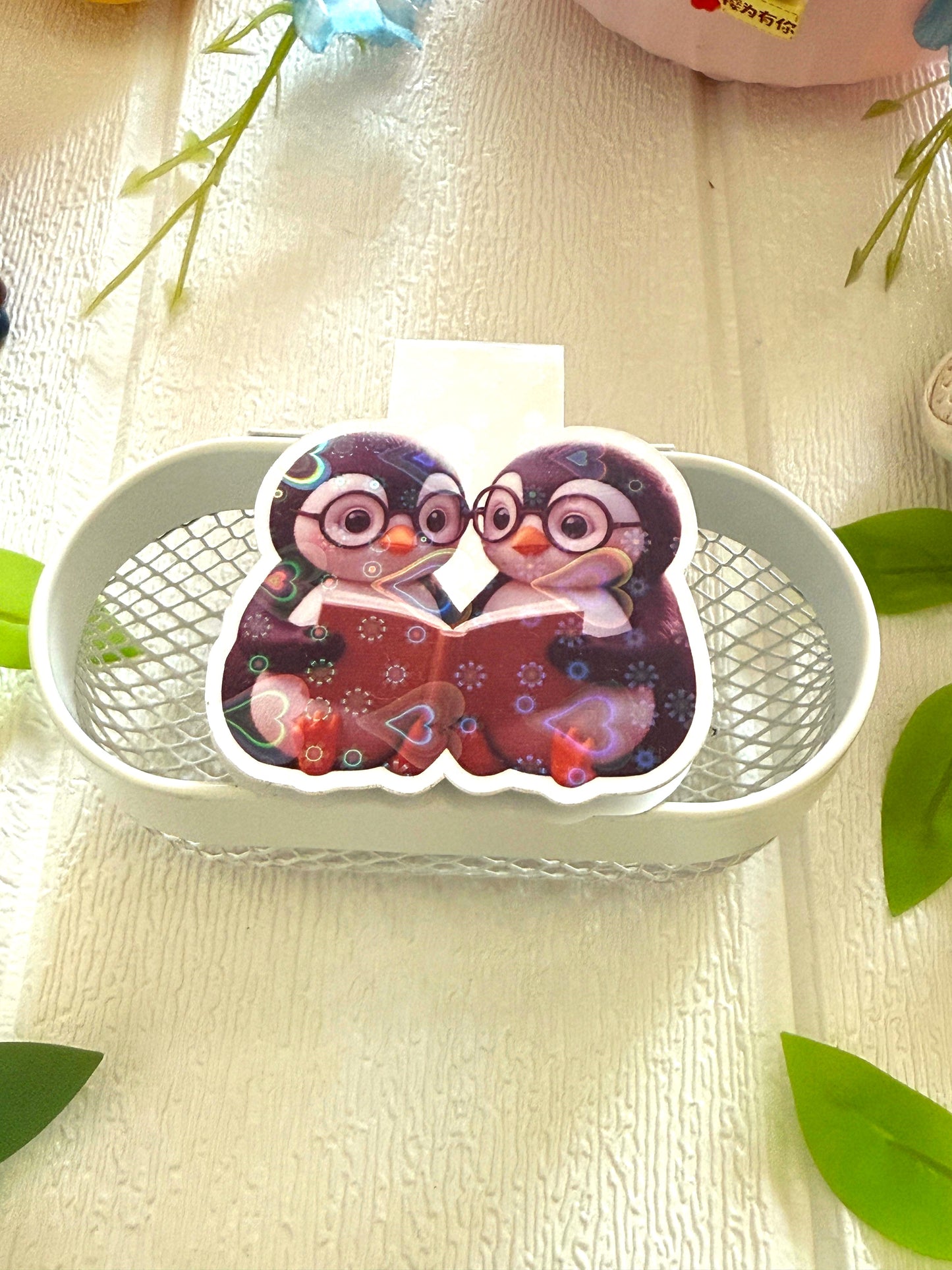 Cute Penguins Holographic Magnetic Bookmarks