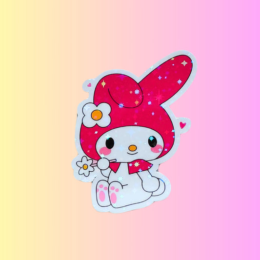 Melody Holographic 3inch Glossy Water Proof Vinyl Sticker Great for Water Bottles, Journals, Laptops, Phones