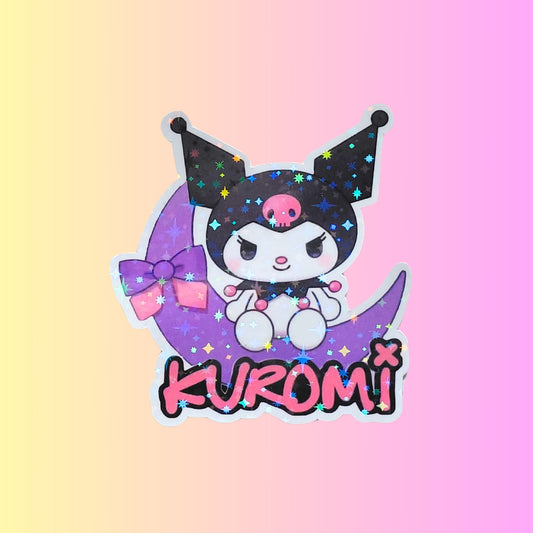 Kuromi Holographic 3inch Glossy Water Proof Vinyl Sticker Great for Water Bottles, Journals, Laptops, Phones