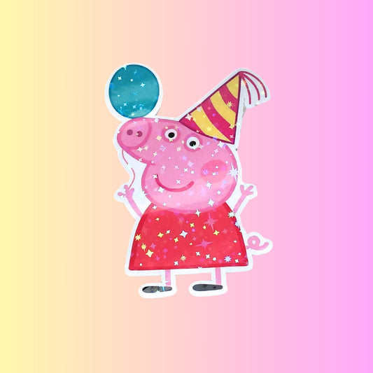 Pepa Pig Holographic 3inch Glossy Water Proof Vinyl Sticker Great for Water Bottles, Journals, Laptops, Phones