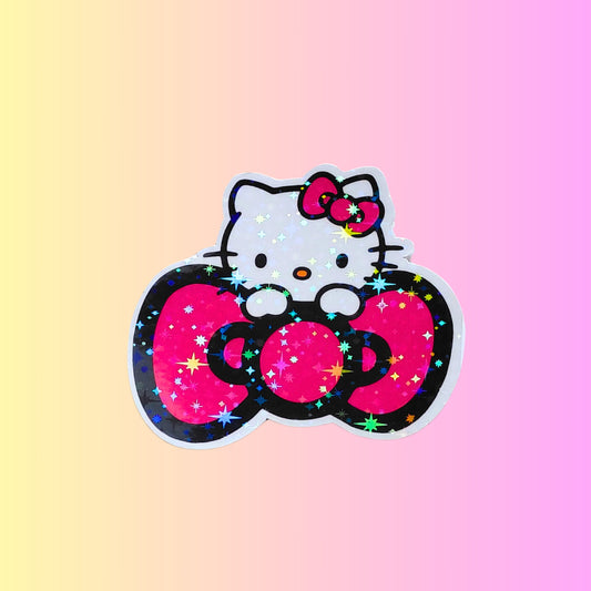 Hello Kitty Holographic 3inch Glossy Water Proof Vinyl Sticker Great for Water Bottles, Journals, Laptops, Phones