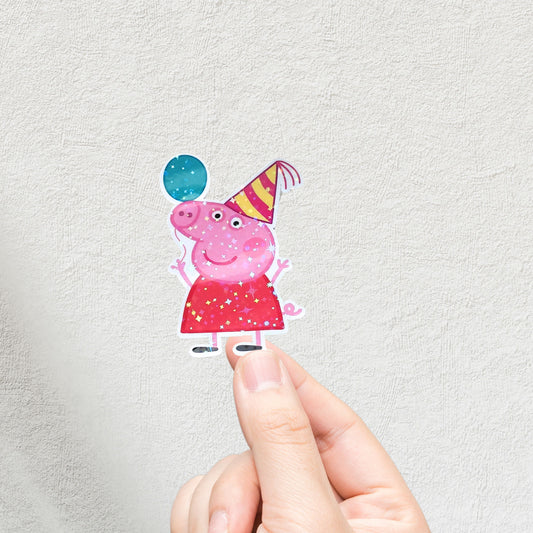 Pepa Pig Holographic 3inch Glossy Water Proof Vinyl Sticker Great for Water Bottles, Journals, Laptops, Phones
