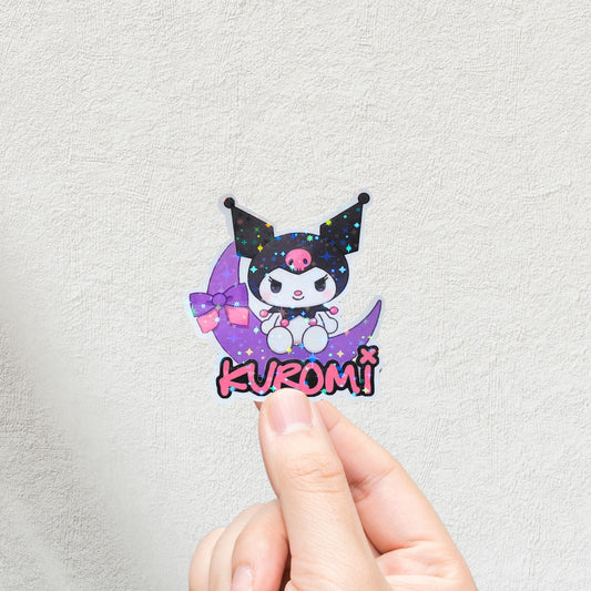 Kuromi Holographic 3inch Glossy Water Proof Vinyl Sticker Great for Water Bottles, Journals, Laptops, Phones