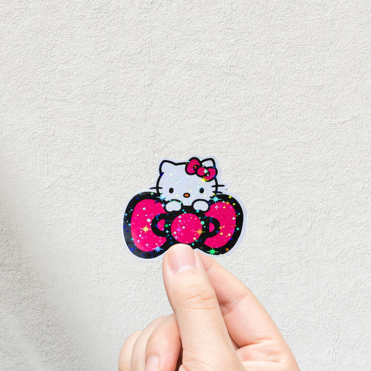 Hello Kitty Holographic 3inch Glossy Water Proof Vinyl Sticker Great for Water Bottles, Journals, Laptops, Phones