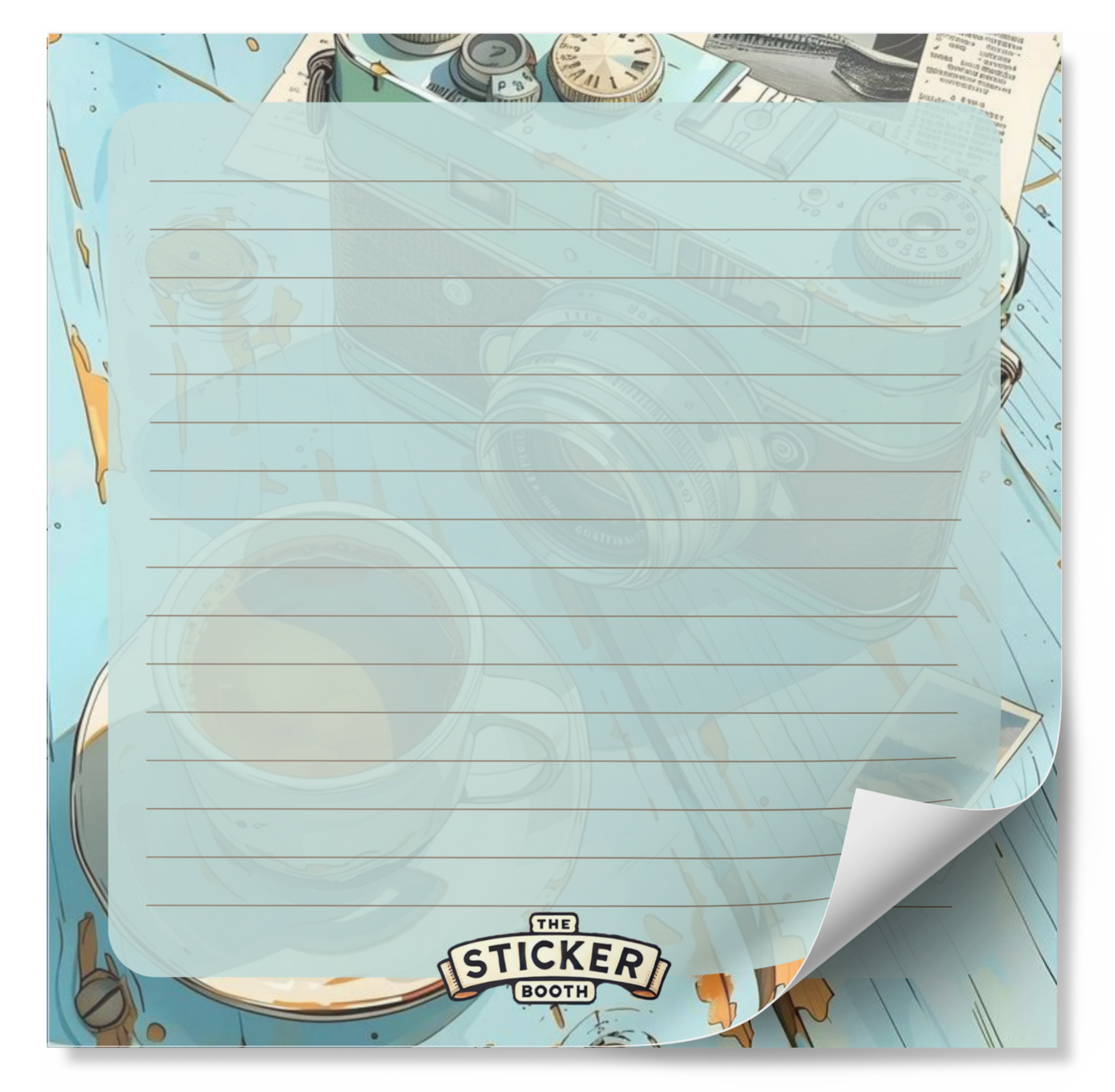 Aesthetic Camera on Desk Memo Pad 50 Pages