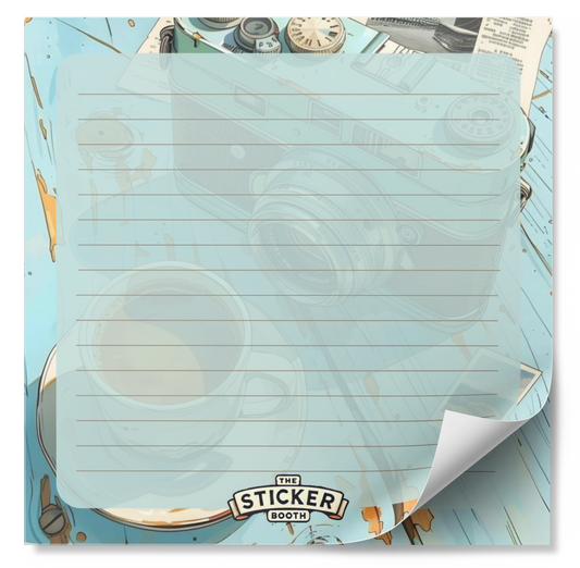 Aesthetic Camera on Desk Memo Pad 50 Pages