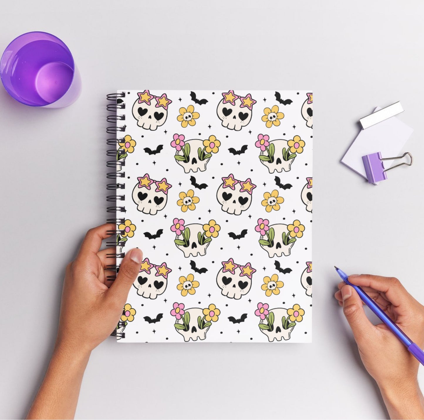 Groovy Skull Print 50 Pages Notebook