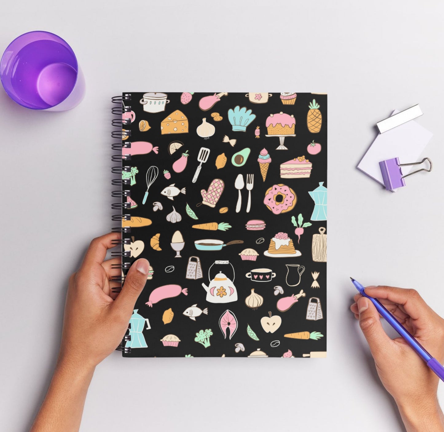 Cute Baking Doodle Print 50 Pages Notebook