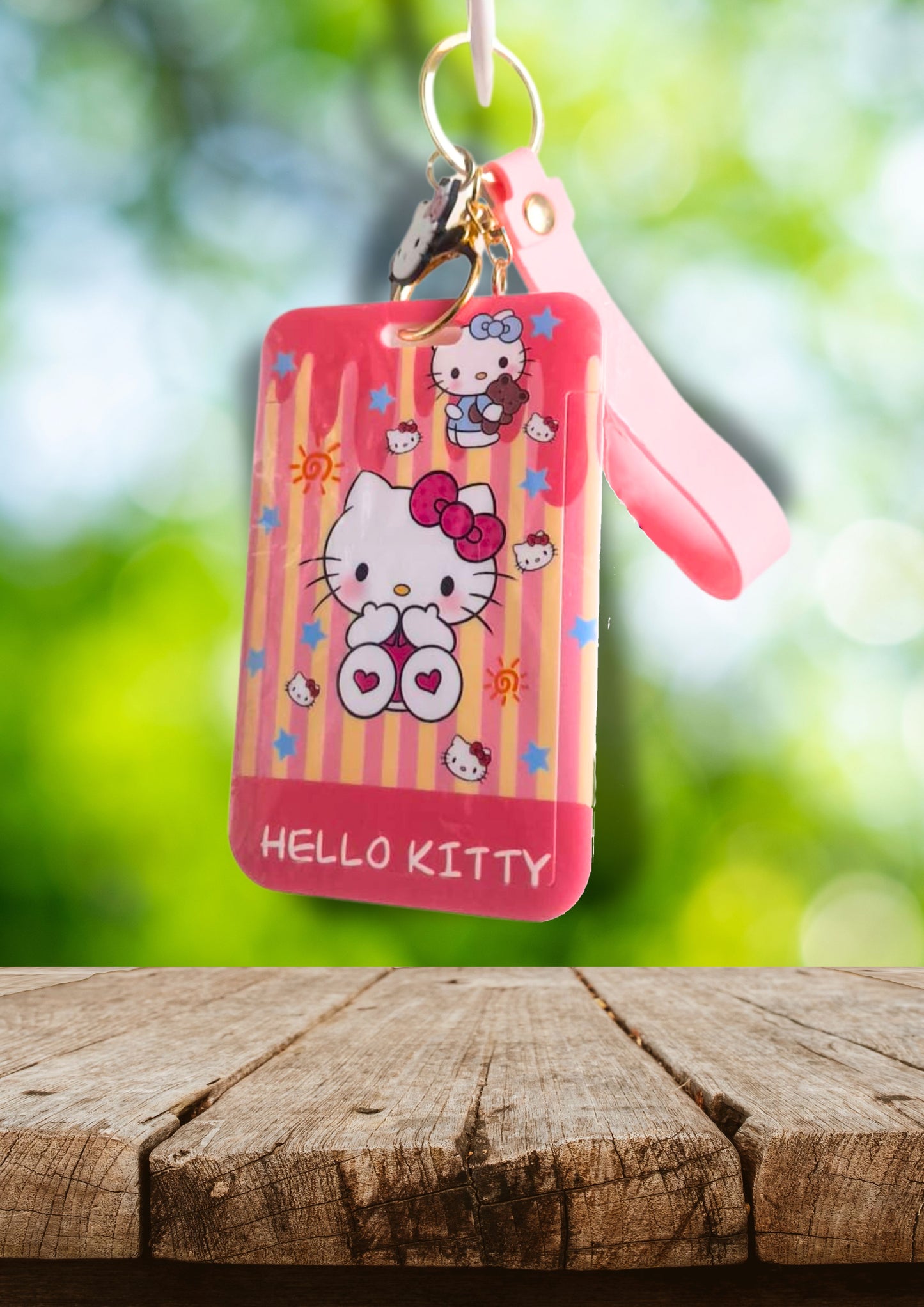 Hello Kitty Keychain with Removable Name Tag Card