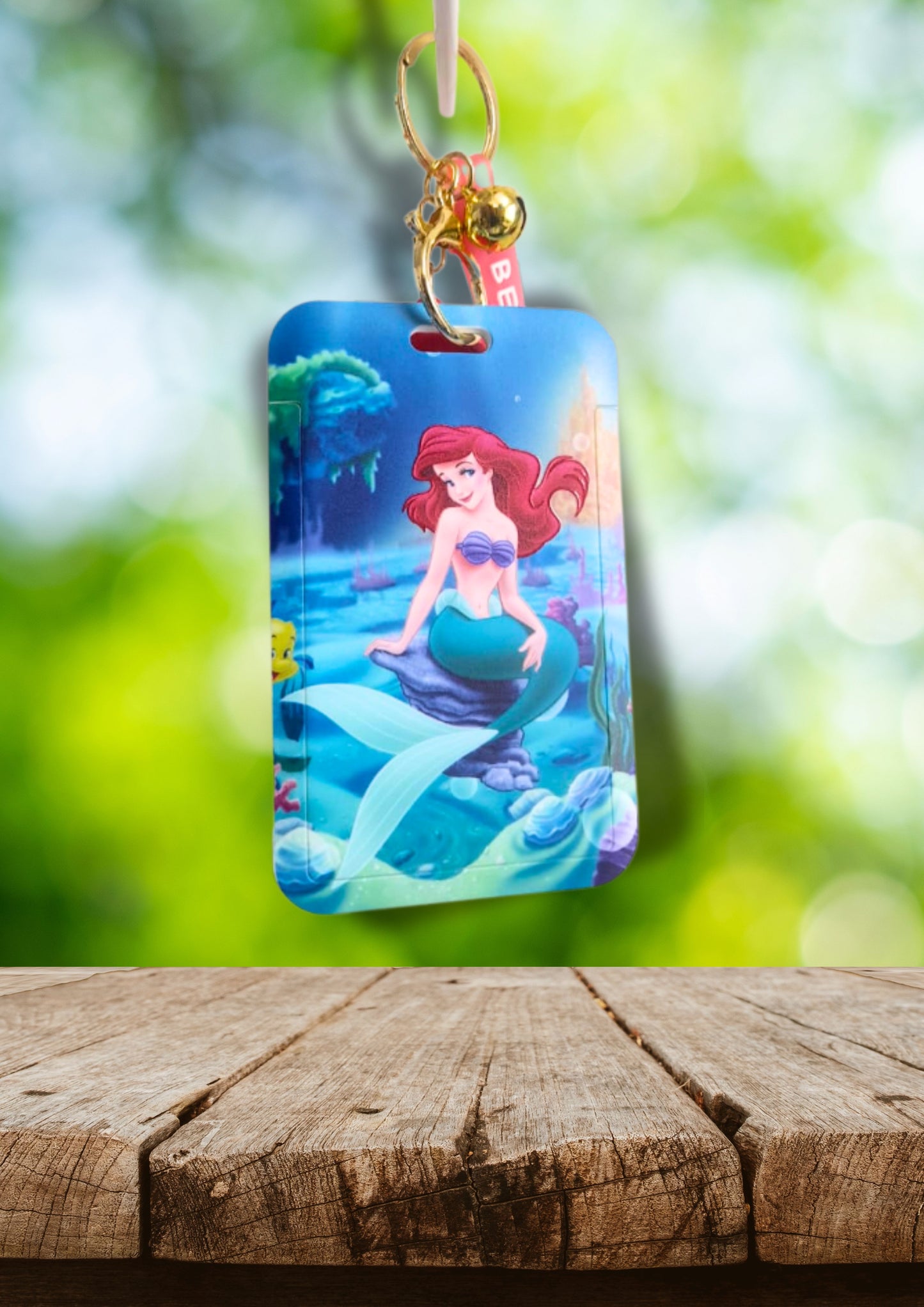 Little Mermaid Keychain with Removable Name Tag Card