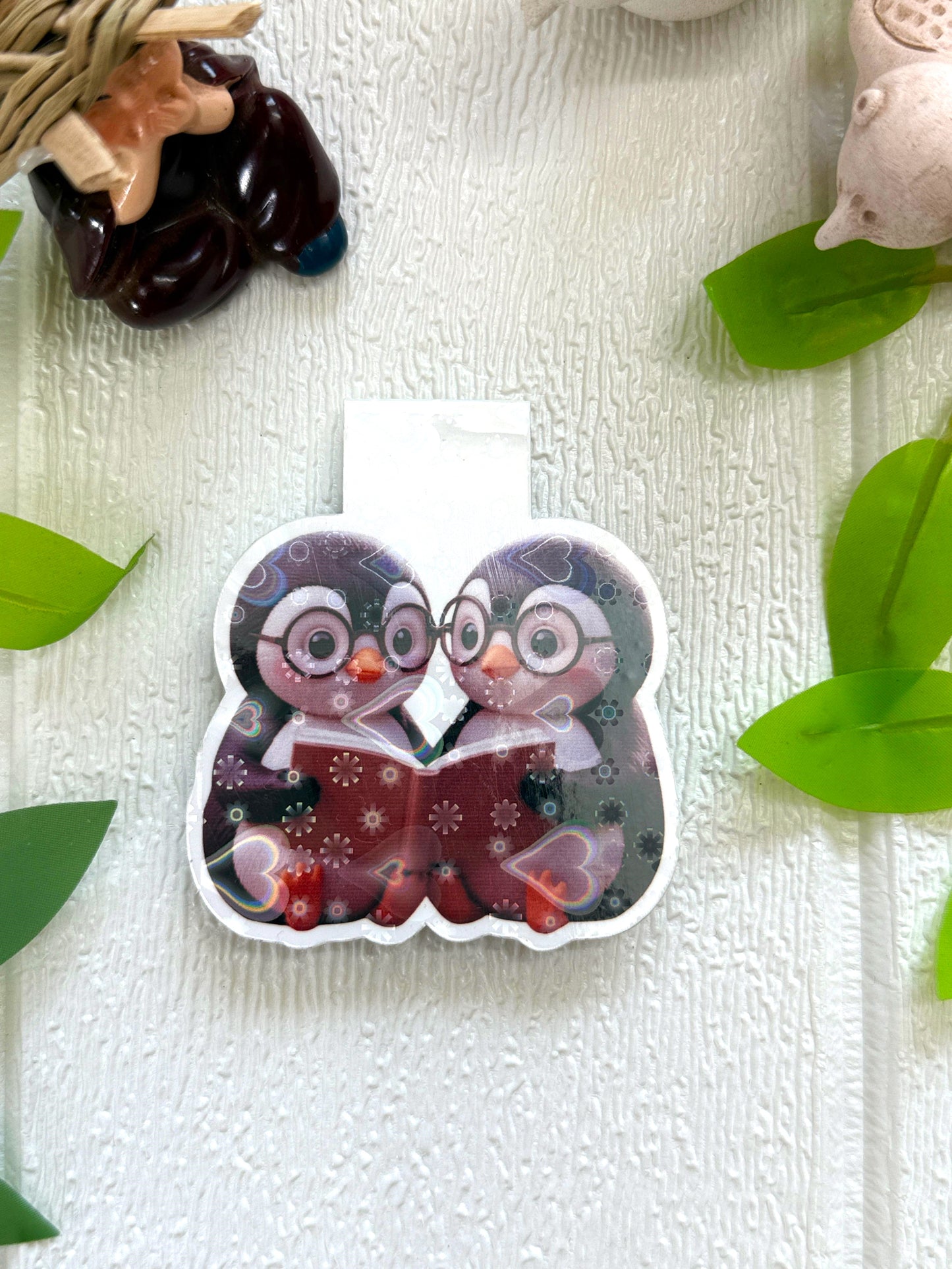 Cute Penguins Holographic Magnetic Bookmarks